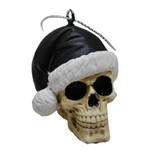 Black Santa Skull Bauble, Santa Hat Skulls