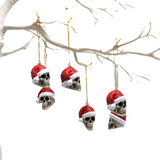 Red Santa Skull Bauble, Santa Hat Skulls