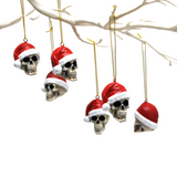 Red Santa Skull Bauble, Santa Hat Skulls