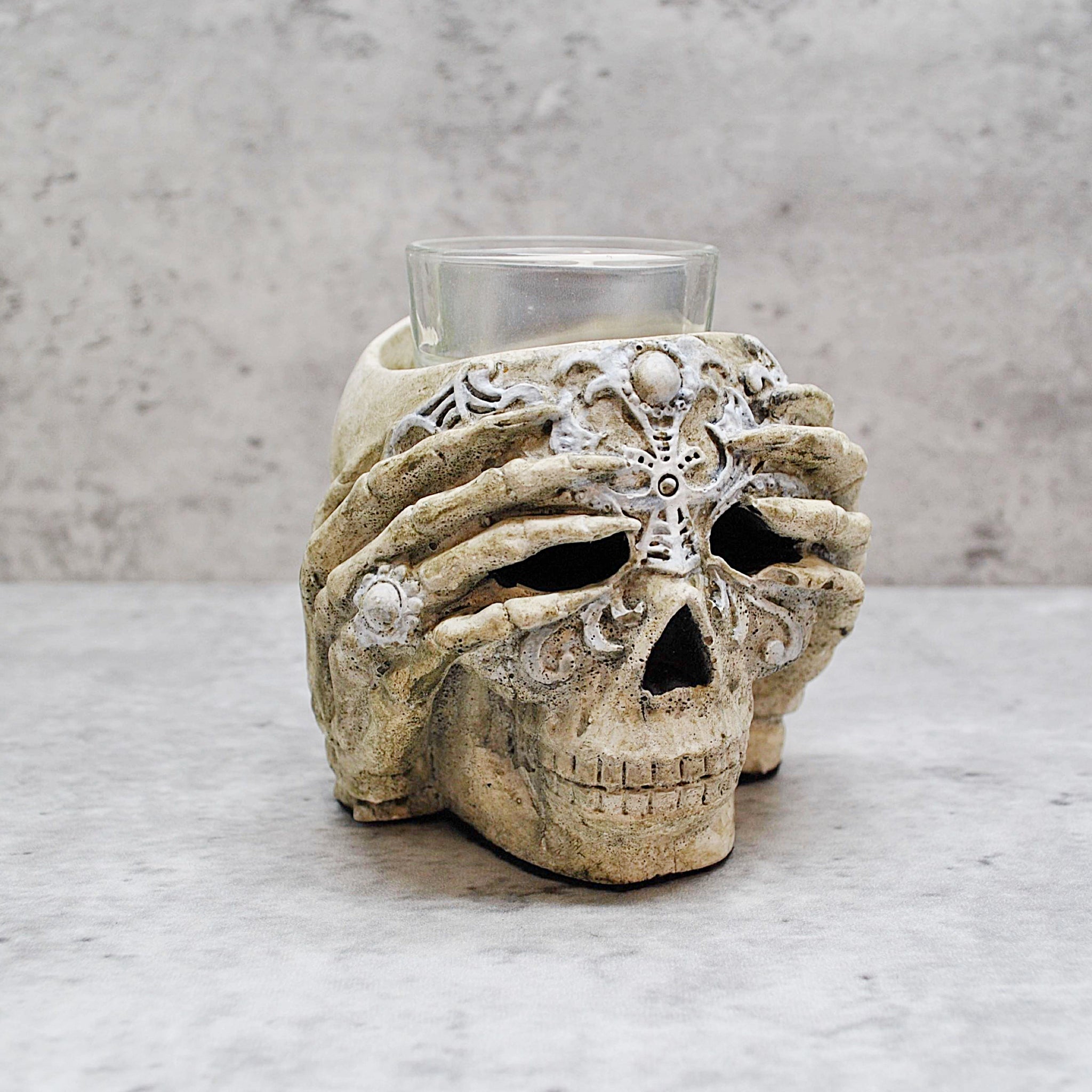 Skull Candle Holder, Gothic Tea light Holder – JJB Castings