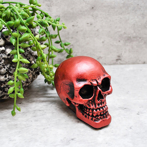 Metallic Red Skull Ornament