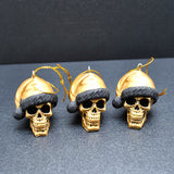 Gold Santa Skull Bauble, Santa Hat Skulls