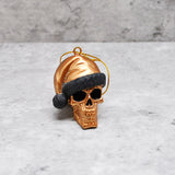 Copper Santa Skull Bauble, Santa Hat Skulls