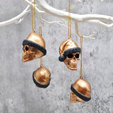 Copper Santa Skull Bauble, Santa Hat Skulls