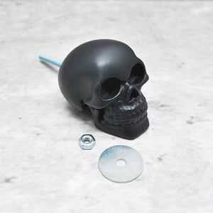 Satin Black Skull Door Knob, Resin Kitchen Door Knob