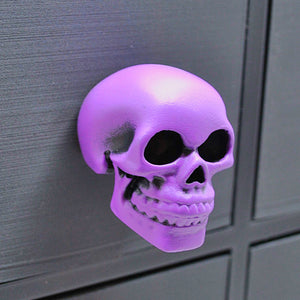 Satin Purple Skull Door Knob, Resin Kitchen Door Knob