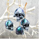 Gothic Skull Santa Ornaments