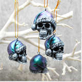 Gothic Skull Santa Ornaments