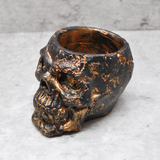 Handmade Skull Planter – Metallic Silver Succulent & Cactus Pot