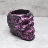 Handmade Skull Planter – Metallic Silver Succulent & Cactus Pot