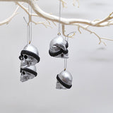 Silver Santa Skull Bauble, Santa Hat Skulls