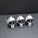 Silver Santa Skull Bauble, Santa Hat Skulls