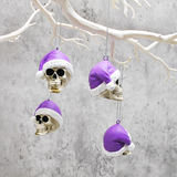 Purple Santa Skull Bauble, Santa Hat Skull