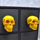 Yellow Skull Door Knobs, Resin Kitchen Door Knobs