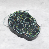 Holographic Sugar Skull Ornament, Day of the Dead Hanging Decor