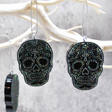 Holographic Sugar Skull Ornament, Day of the Dead Hanging Decor