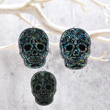 Holographic Sugar Skull Ornament, Day of the Dead Hanging Decor