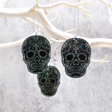 Holographic Sugar Skull Ornament, Day of the Dead Hanging Decor