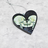 Skull Heart Ornament, Skull Bauble, Gothic Decor,