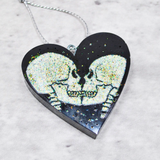 Skull Heart Ornament, Skull Bauble, Gothic Decor,