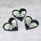 Skull Heart Ornament, Skull Bauble, Gothic Decor,