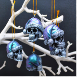 Gothic Skull Santa Ornaments