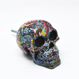 Graffiti Skull Door Knob, Resin Kitchen Door Knob