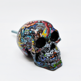 Graffiti Skull Door Knob, Resin Kitchen Door Knob