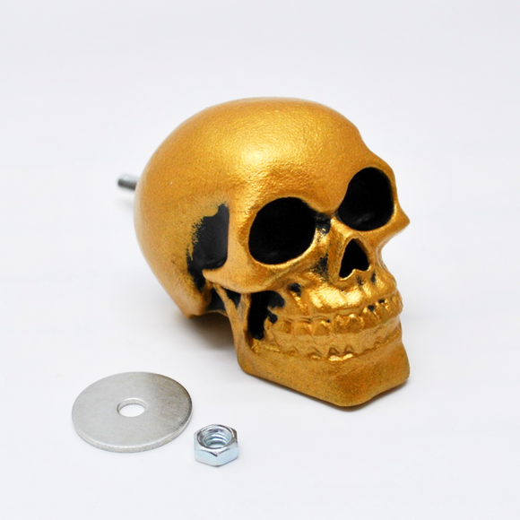 Gold Skull Drawer Knob – Gothic Cabinet Pull for Drawers & Furniture