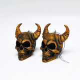 Horned Skull Baubles, Christmas Tree Decorations