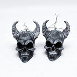 Horned Skull Baubles, Christmas Tree Decorations