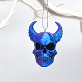 Horned Skull Baubles, Christmas Tree Decorations