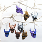 Horned Skull Baubles, Christmas Tree Decorations