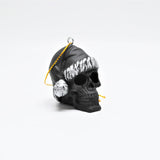 Black Santa Skull Bauble, Santa Hat Skulls