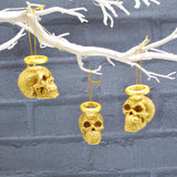 Glitter Skull Baubles, Halo Skull, Christmas Tree Skulls