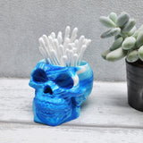 Cotton Bud Holder, Skull Q Tip Container, Skull Brush Holder, Toothpick Holder, Cotton Bud Storage