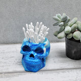 Cotton Bud Holder, Skull Q Tip Container, Skull Brush Holder, Toothpick Holder, Cotton Bud Storage