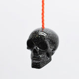 Black Glitter Skull Light Pull, Bathroom Light Pull Cord Weight